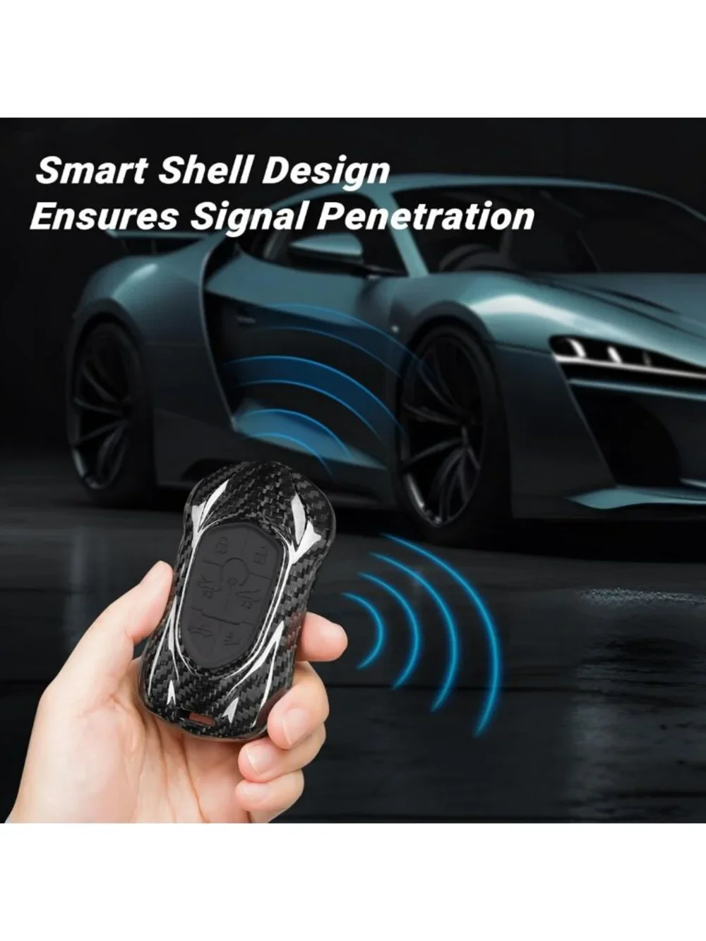 Luxury Carbon Fiber Key Fob Cover for Corvette C8 2020-2026 | Protective Case